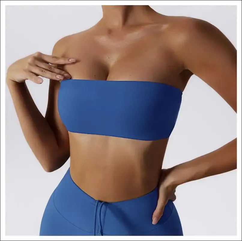 Quick-drying yoga clothes strapless fitness chest wrap for women