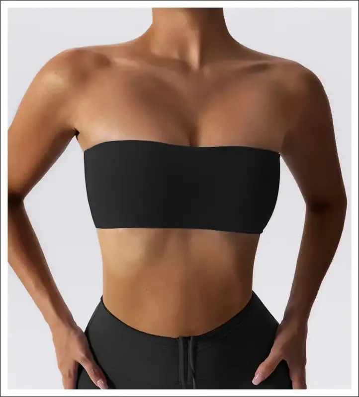 Quick-drying yoga clothes strapless fitness chest wrap for women