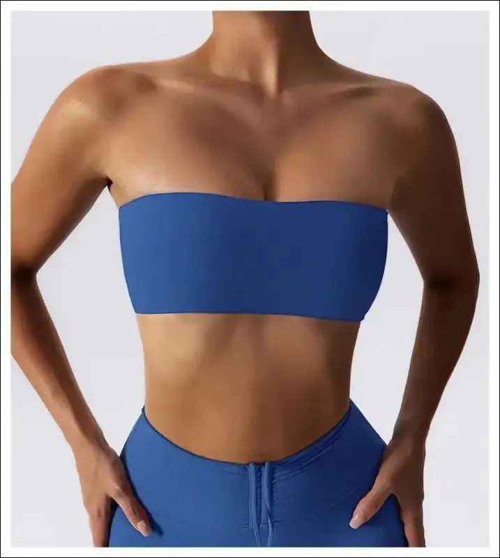 Quick-drying yoga clothes strapless fitness chest wrap for women