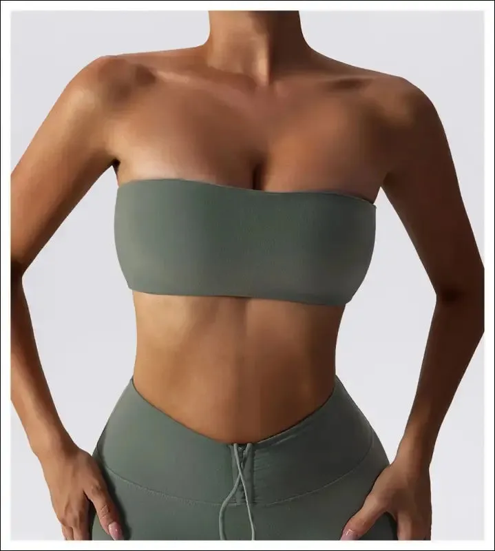 Quick-drying yoga clothes strapless fitness chest wrap for women