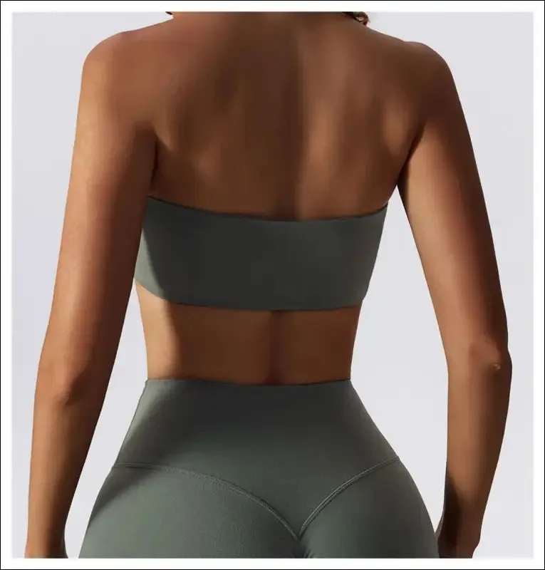 Quick-drying yoga clothes strapless fitness chest wrap for women
