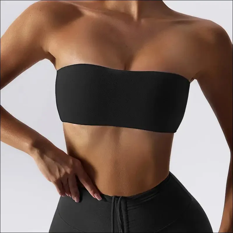Quick-drying yoga clothes strapless fitness chest wrap for women
