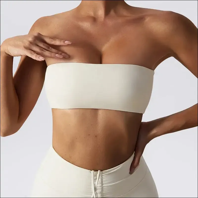 Quick-drying yoga clothes strapless fitness chest wrap for women
