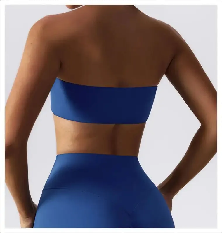 Quick-drying yoga clothes strapless fitness chest wrap for women
