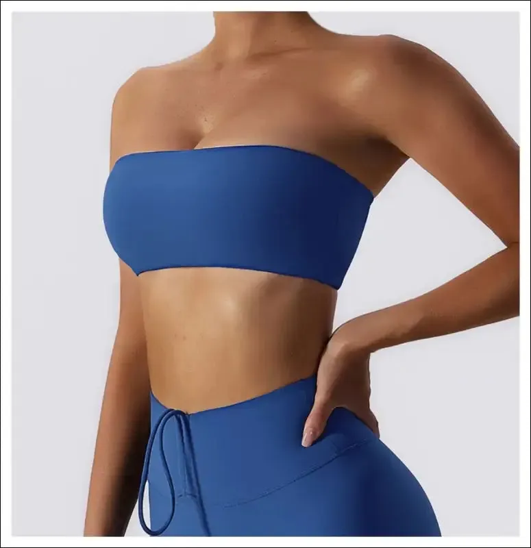 Quick-drying yoga clothes strapless fitness chest wrap for women