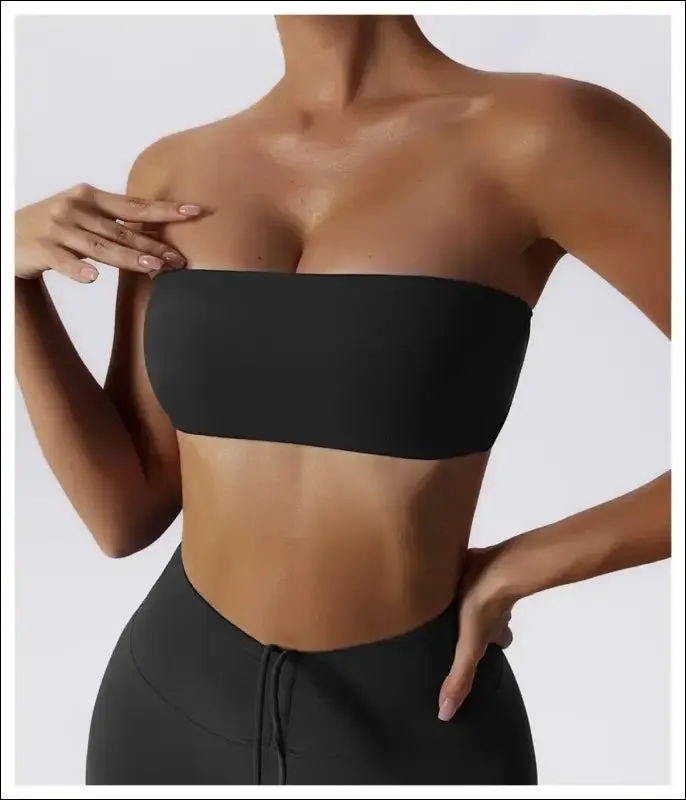 Quick-drying yoga clothes strapless fitness chest wrap for women