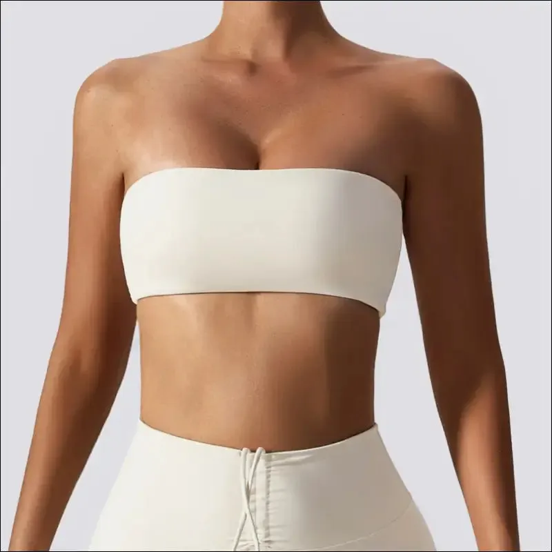 Quick-drying yoga clothes strapless fitness chest wrap for women
