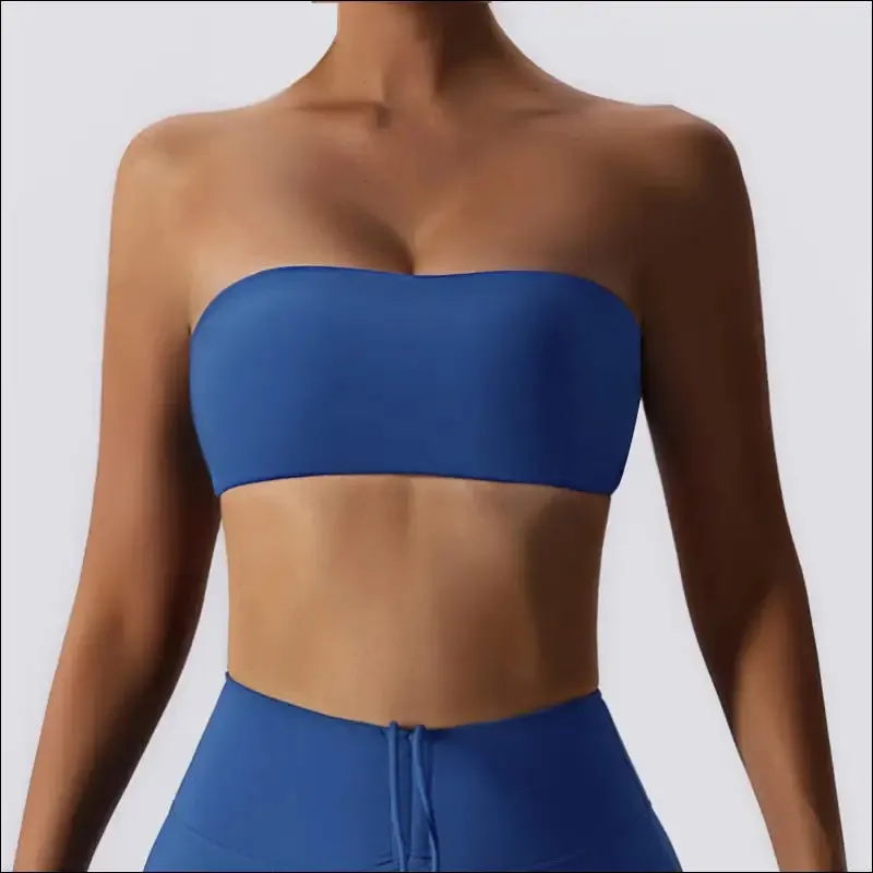 Quick-drying yoga clothes strapless fitness chest wrap for women