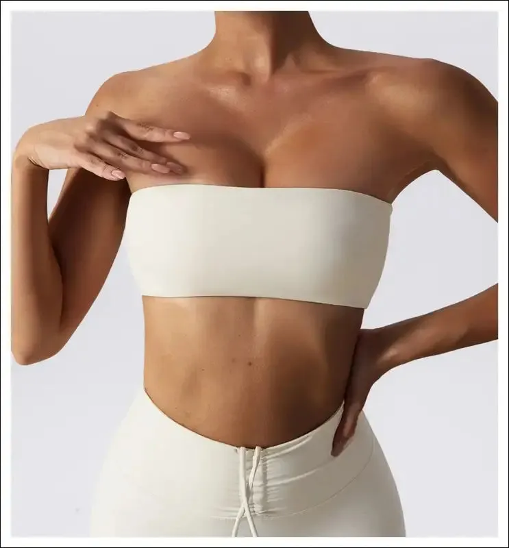Quick-drying yoga clothes strapless fitness chest wrap for women