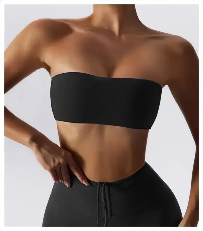 Quick-drying yoga clothes strapless fitness chest wrap for women