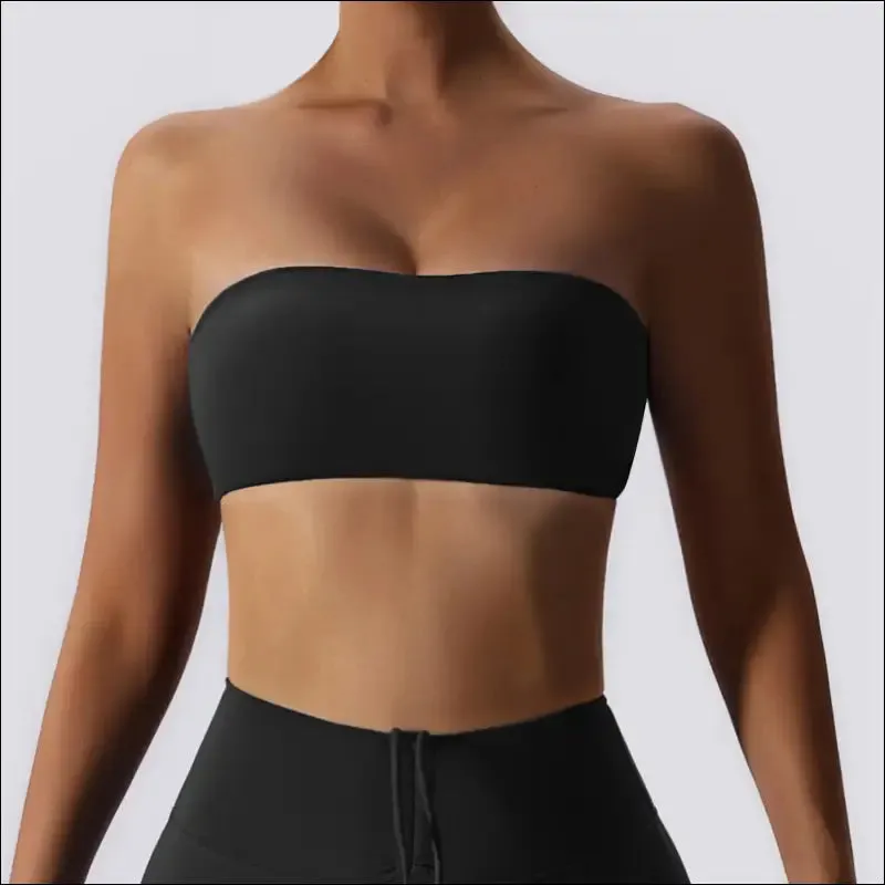 Quick-drying yoga clothes strapless fitness chest wrap for women