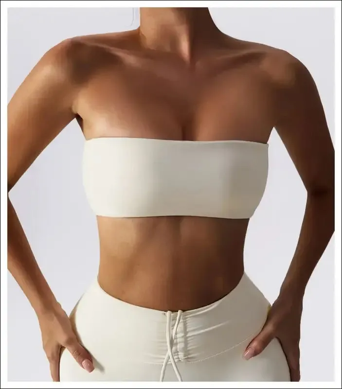 Quick-drying yoga clothes strapless fitness chest wrap for women