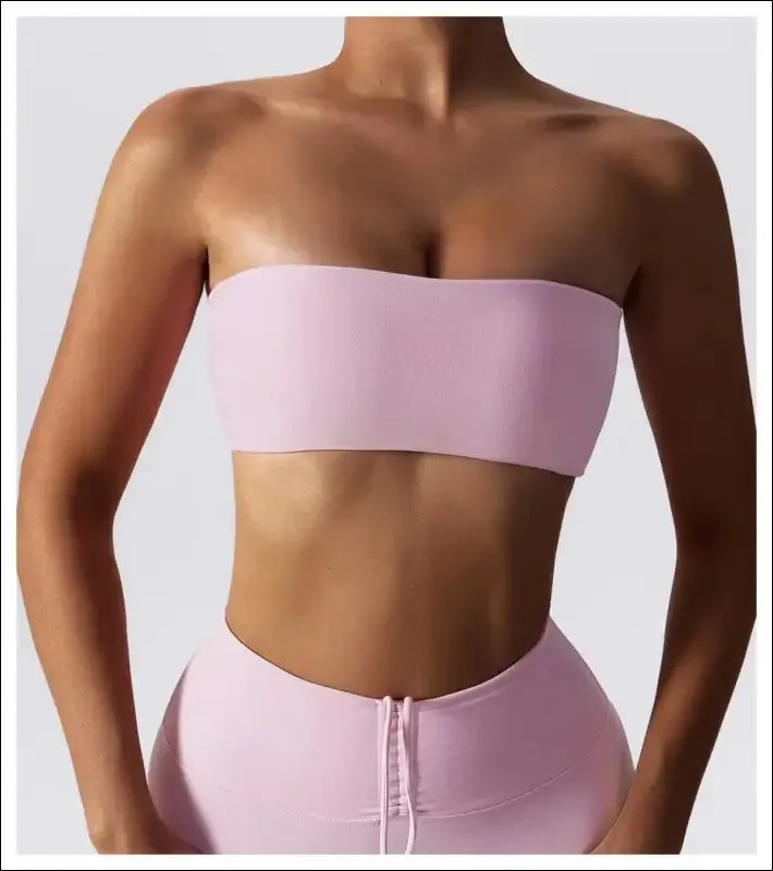 Quick-drying yoga clothes strapless fitness chest wrap for women