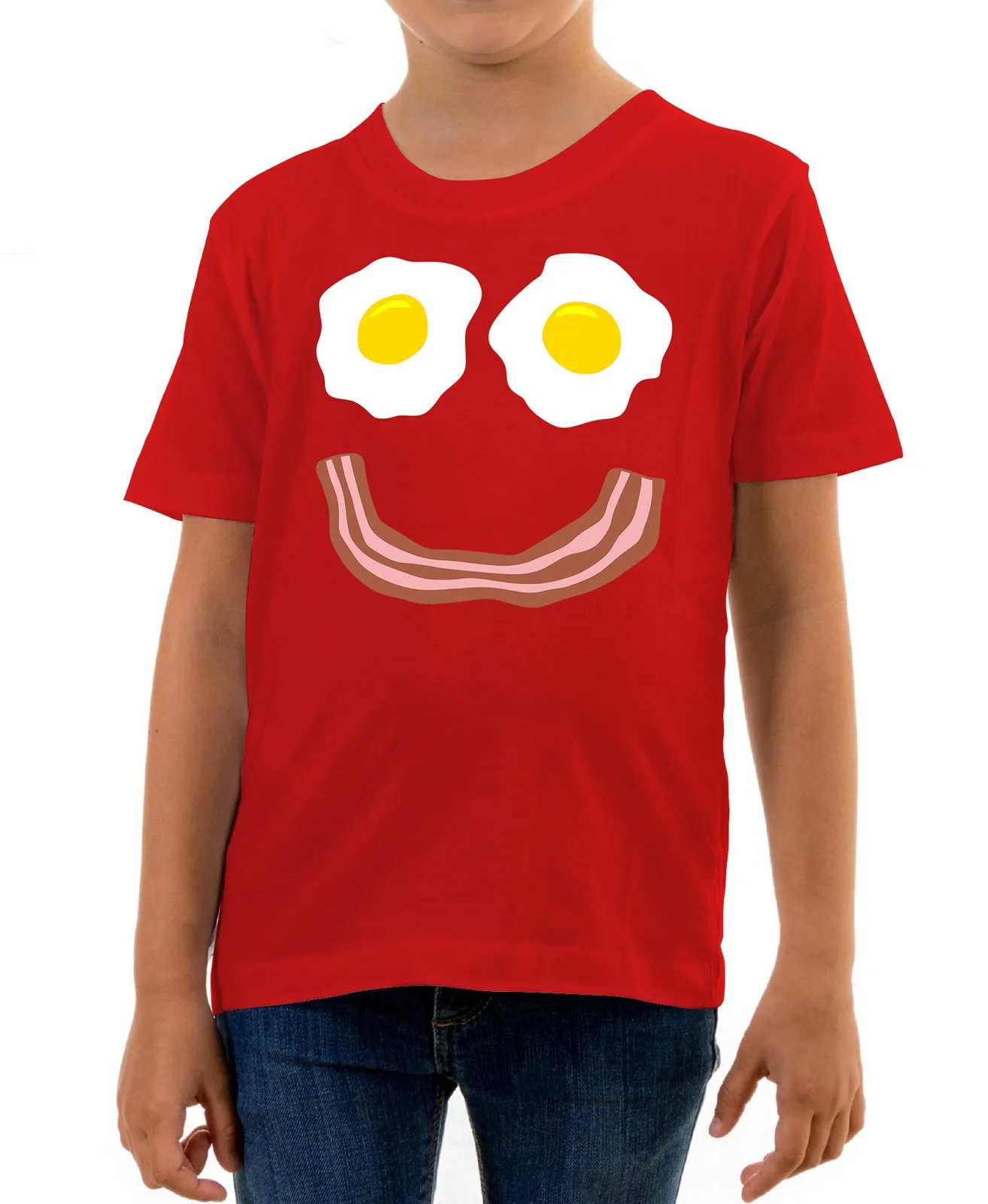 Reality Glitch Bacon and Eggs Smile Kids T-Shirt