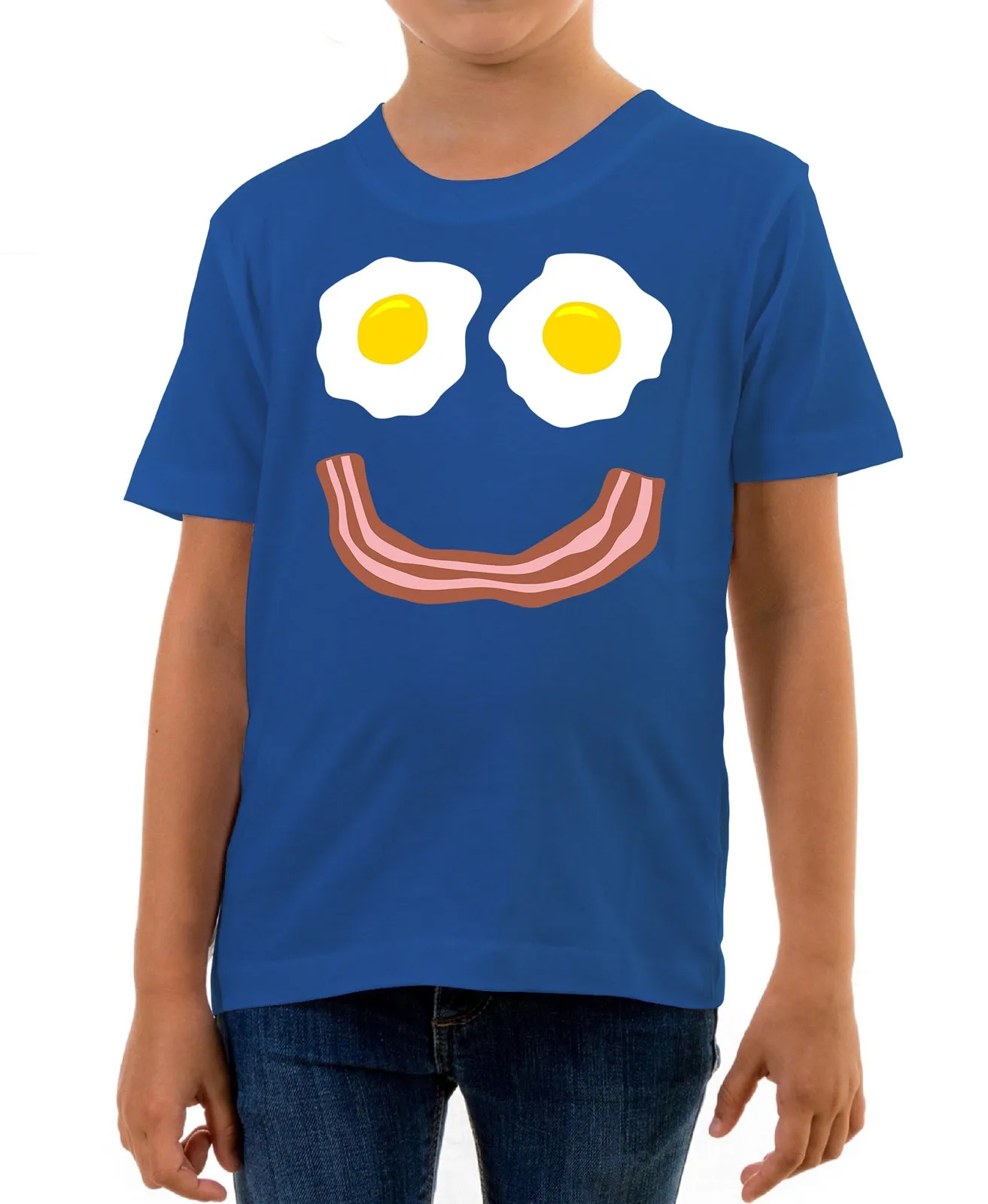 Reality Glitch Bacon and Eggs Smile Kids T-Shirt