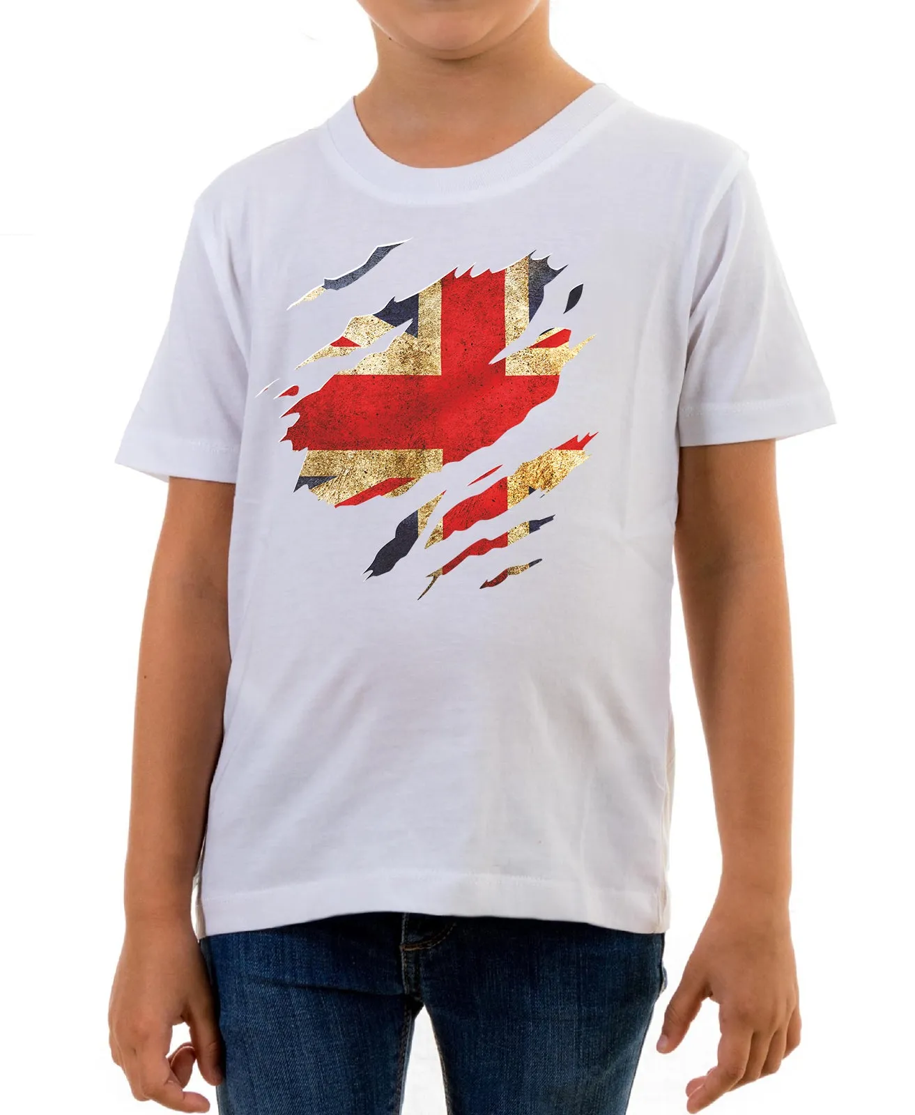 Reality Glitch Torn UK Flag Kids T-Shirt