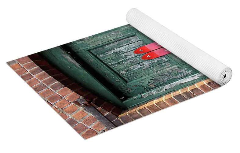 Red Vintage Skis - Yoga Mat