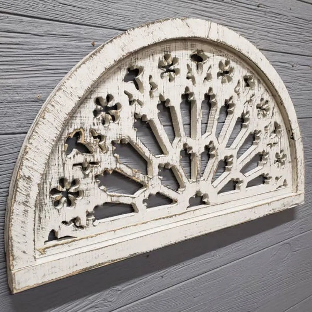 Rose Wood Arch in White-Wash