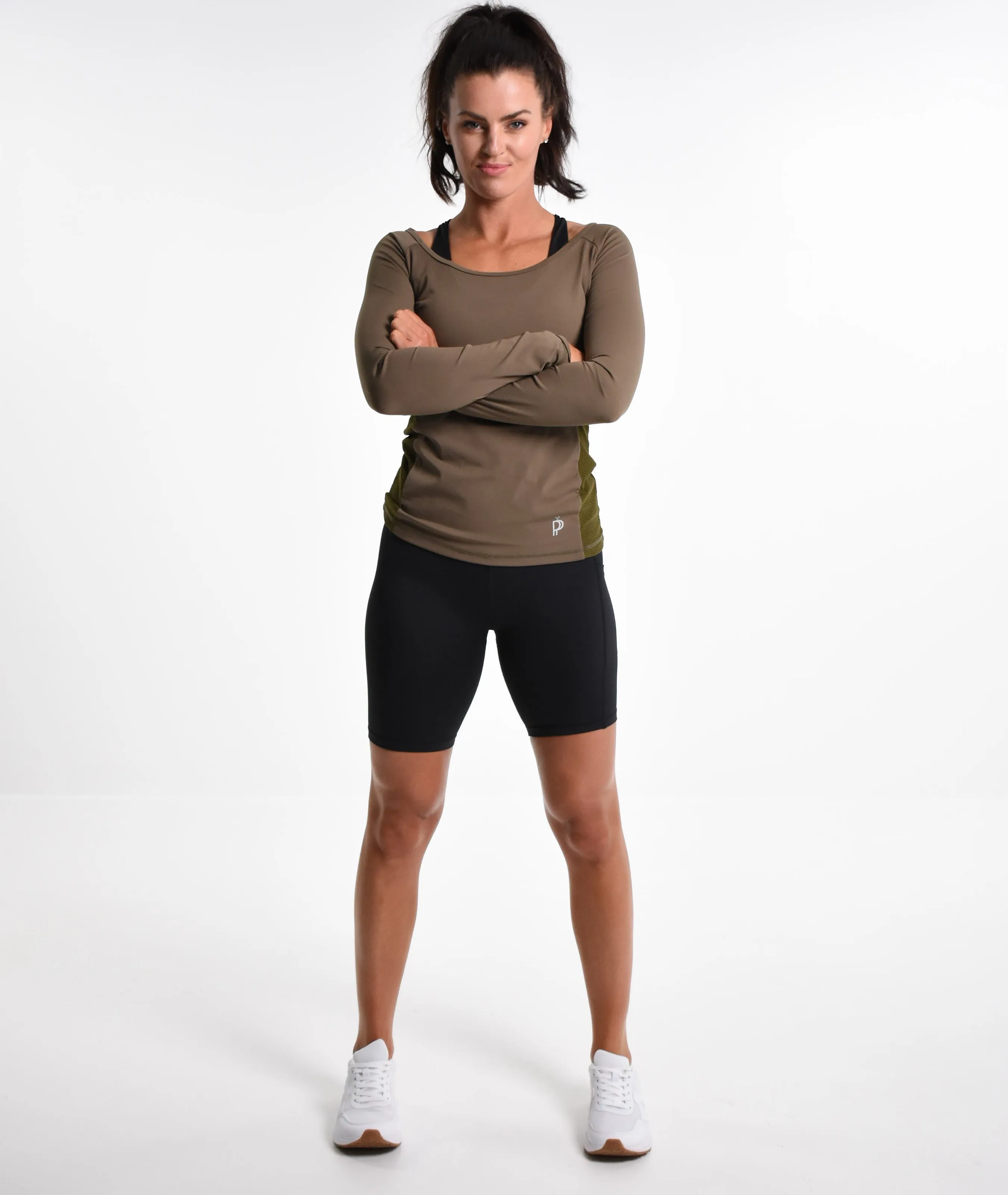 Scarlett long Sleeve Active Top - Khaki