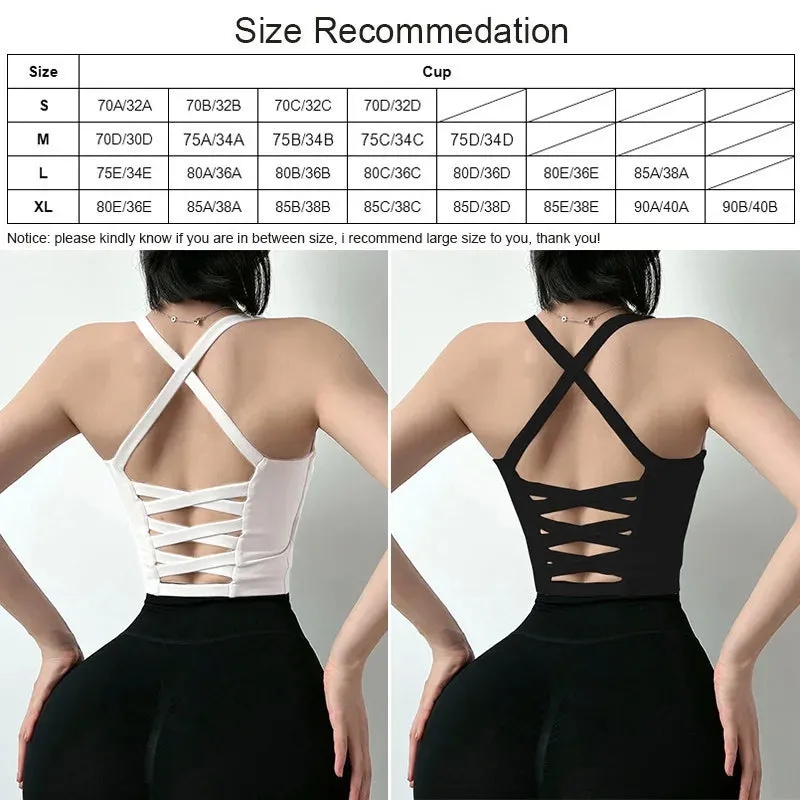 SEXY Girl Sports Bra Women Fitness High Support Underwear Push Up Yoga Crop Top Workout Vest Gym Lady Slim Shirt