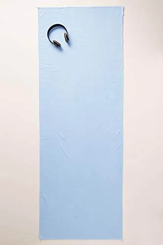 Shandali Hot Yoga Towel - Suede, 100% Microfiber, Super Absorbent, Bikram Yoga Towel, Placid Blue - 26.5 x 72