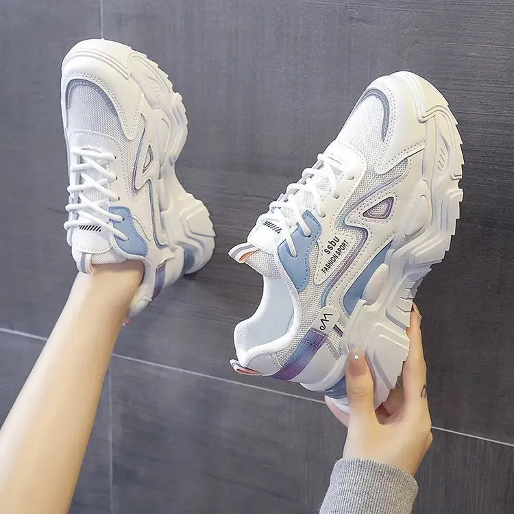 Sneakers Women Platform Hollow-out Breathable Flat Shoes Woman Shoes Green Casual Trainers Ladies Chunky Sneakers Women Shoes