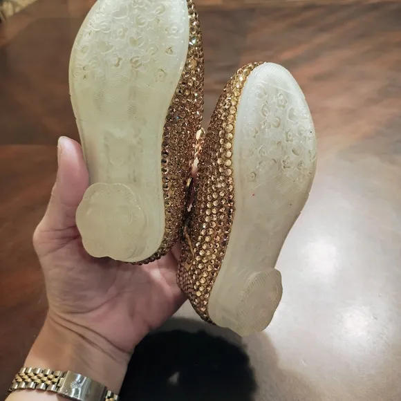 Sondra Celli Gold Glitter Kids Shoes