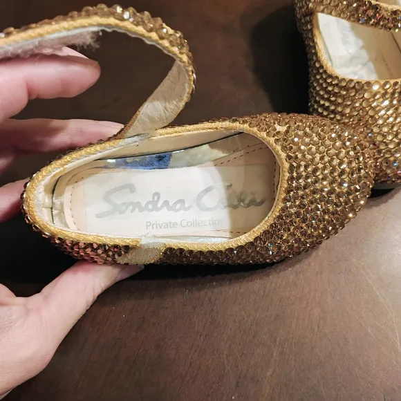 Sondra Celli Gold Glitter Kids Shoes