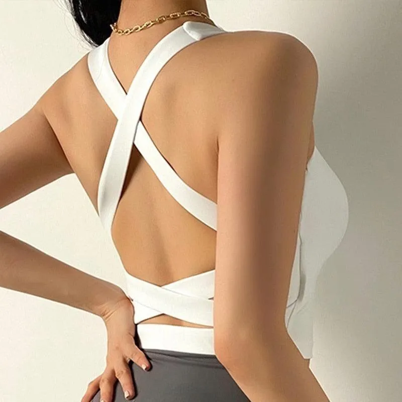 Sports Bra Sexy Fitness Underwear Camis Push Up Yoga Crop Top