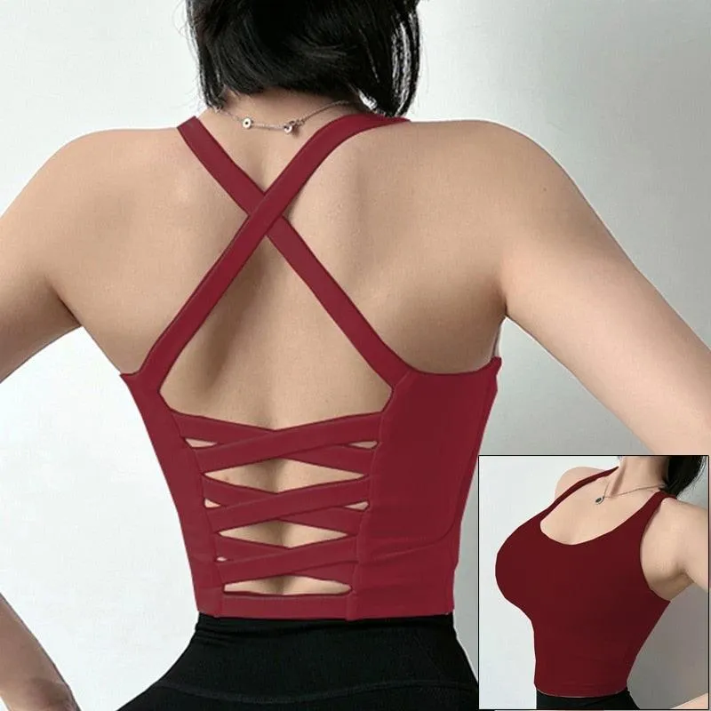 Sports Bra Sexy Fitness Underwear Camis Push Up Yoga Crop Top