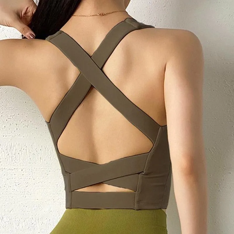 Sports Bra Sexy Fitness Underwear Camis Push Up Yoga Crop Top
