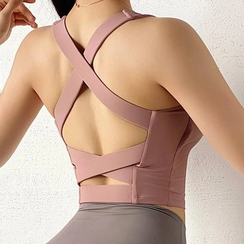 Sports Bra Sexy Fitness Underwear Camis Push Up Yoga Crop Top