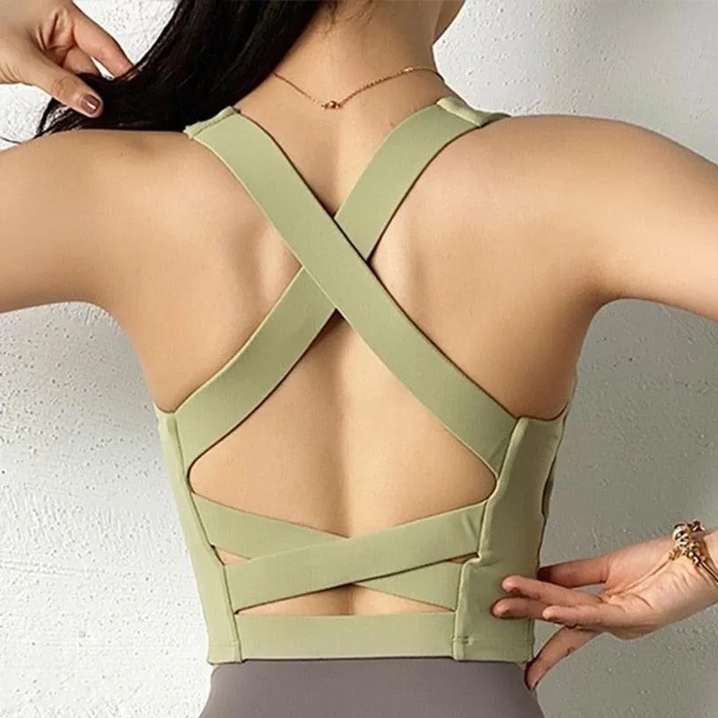 Sports Bra Sexy Fitness Underwear Camis Push Up Yoga Crop Top