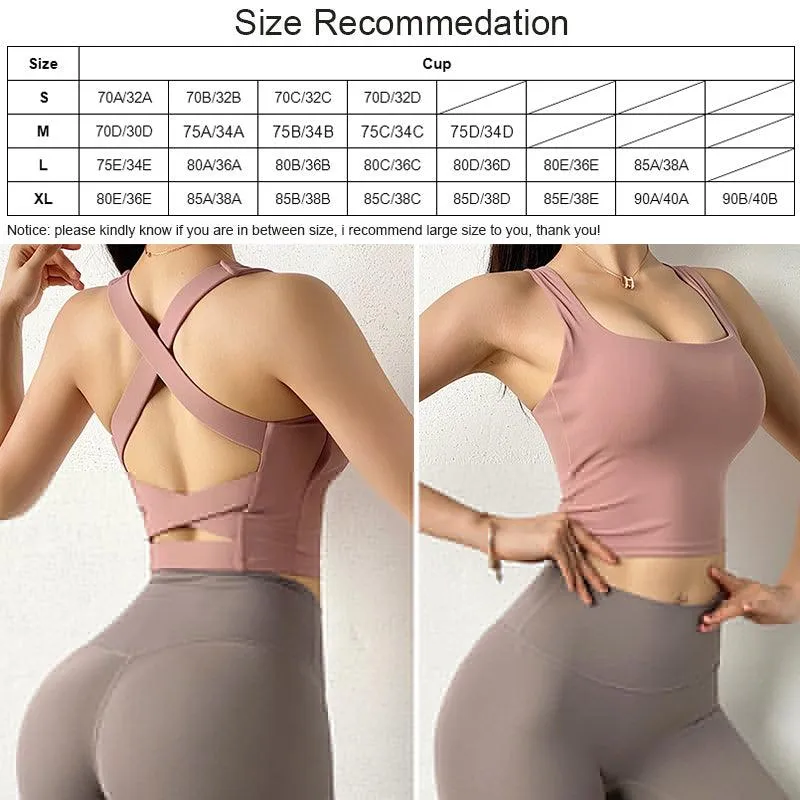 Sports Bra Sexy Fitness Underwear Camis Push Up Yoga Crop Top