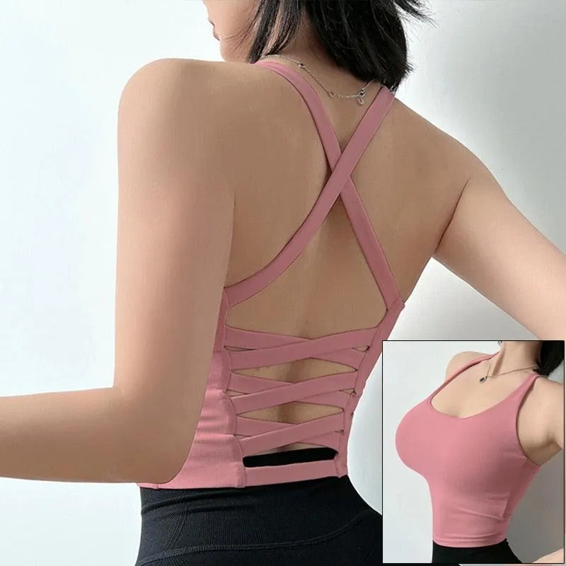 Sports Bra Sexy Fitness Underwear Camis Push Up Yoga Crop Top