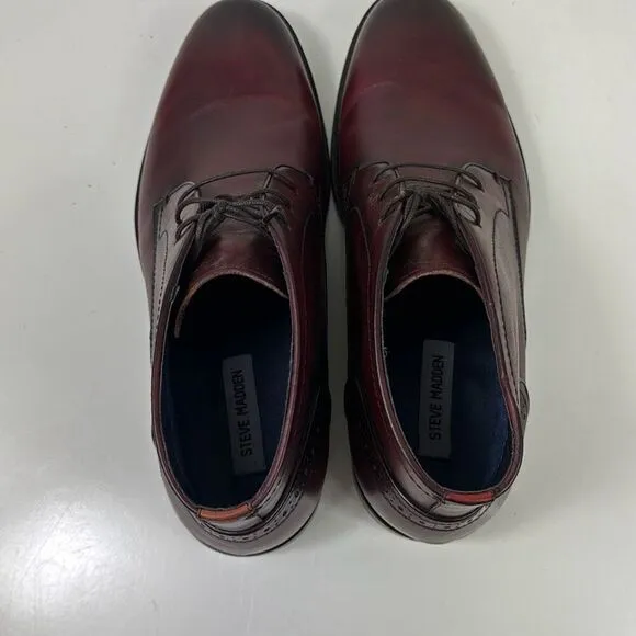 Steve Madden Chukka Boots Mens 10 Baker Leather Lace Up Shoes Mahogany Brown