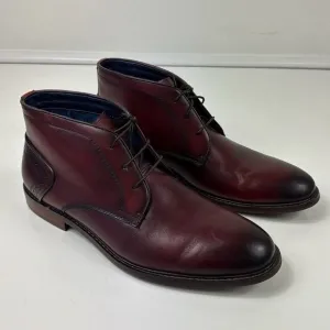 Steve Madden Chukka Boots Mens 10 Baker Leather Lace Up Shoes Mahogany Brown
