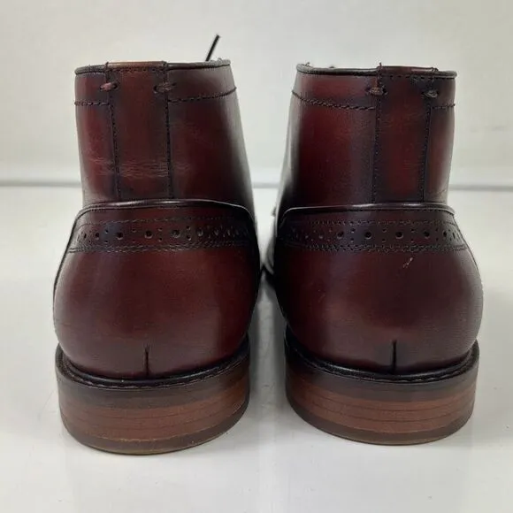 Steve Madden Chukka Boots Mens 10 Baker Leather Lace Up Shoes Mahogany Brown