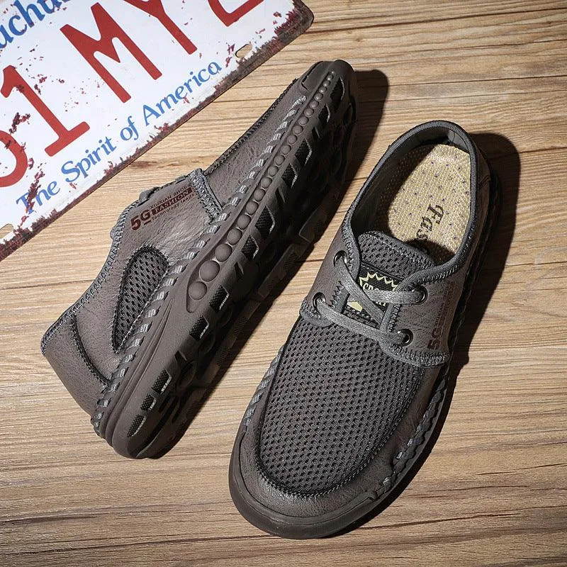 Summer Casual Sports Shoes Men's Breathable Flat Bottom Men's Mesh Shoes