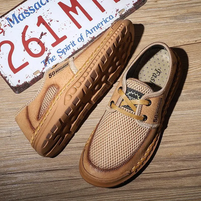 Summer Casual Sports Shoes Men's Breathable Flat Bottom Men's Mesh Shoes
