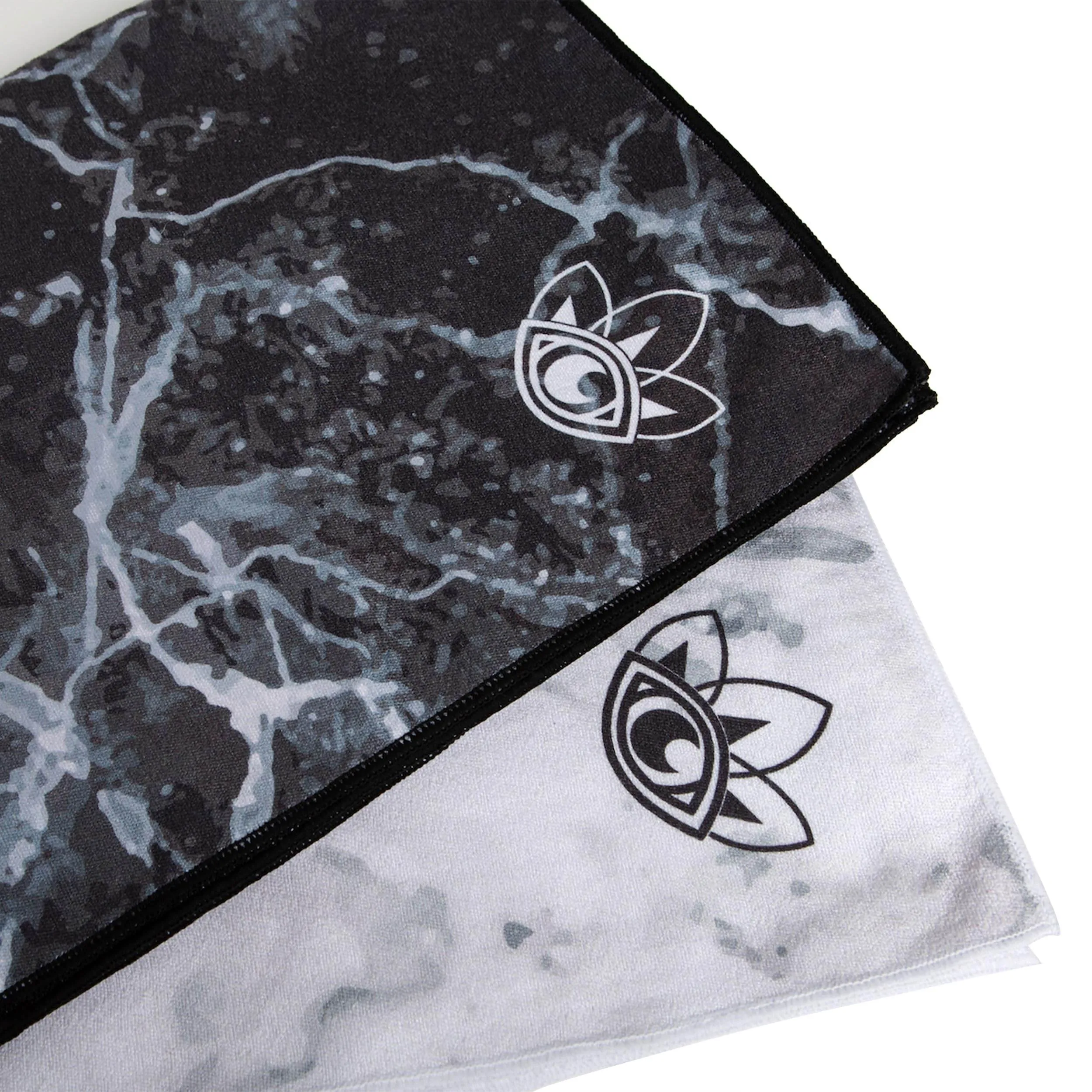 Third Eye Yoga - Hot Yoga Towel For Mat Absorbent Yoga Towels for Hot Yoga Non Slip Quick Drying Microfiber Yoga Mat Towel Premium Grip Technology Yoga Pilates General Fitness 72” x 26” (White Marble)