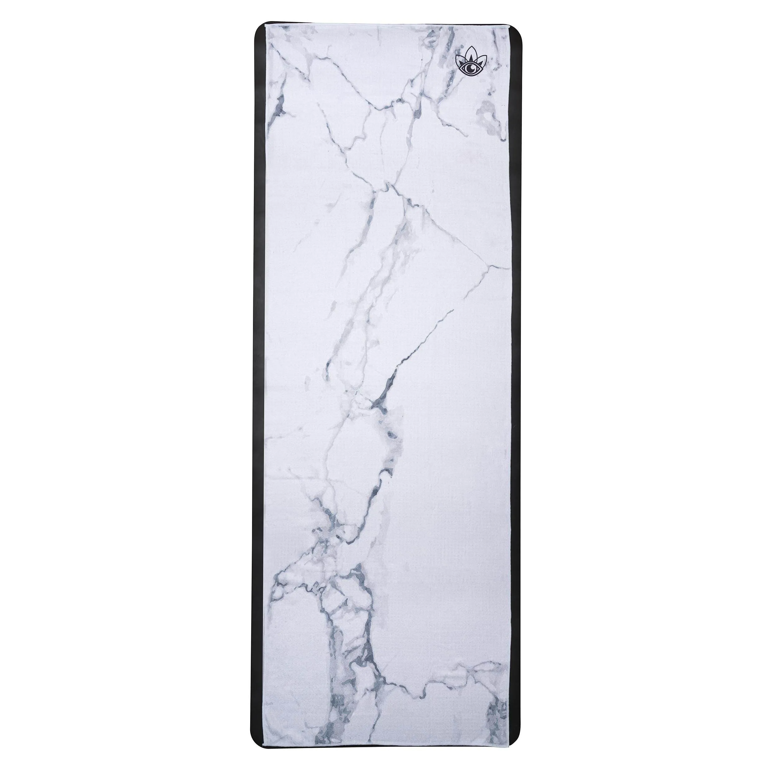 Third Eye Yoga - Hot Yoga Towel For Mat Absorbent Yoga Towels for Hot Yoga Non Slip Quick Drying Microfiber Yoga Mat Towel Premium Grip Technology Yoga Pilates General Fitness 72” x 26” (White Marble)