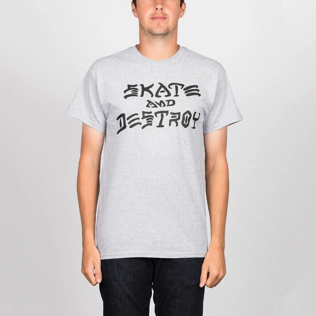 Thrasher Skate And Destroy T-Shirt Heather Grey
