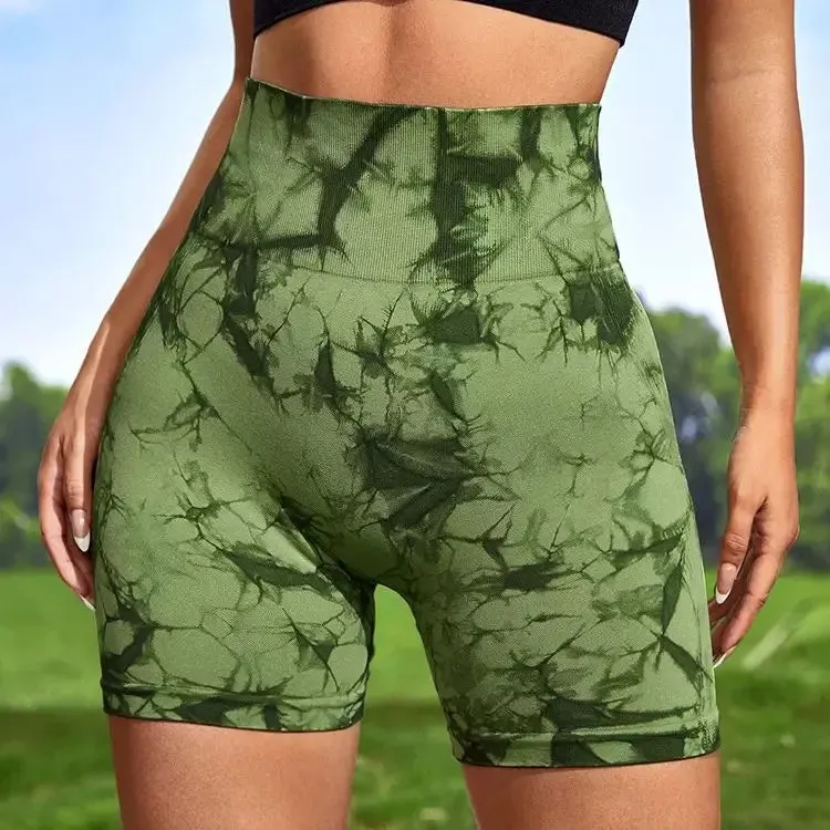 Tie Dye Marble Yoga Shorts