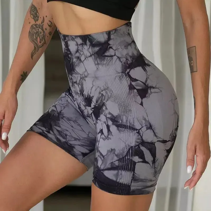 Tie Dye Marble Yoga Shorts