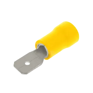 Unicrimp QYPO63M Yellow Male Push On 6.3mm (100 Pack)