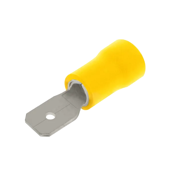 Unicrimp QYPO63M Yellow Male Push On 6.3mm (100 Pack)
