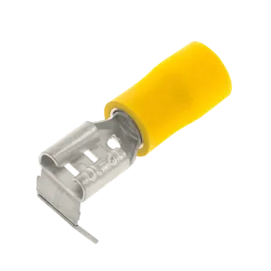 Unicrimp QYPOA63 100 Yllw Mle/Femle Pushon Adaptor 6.3mm (100 Pack)