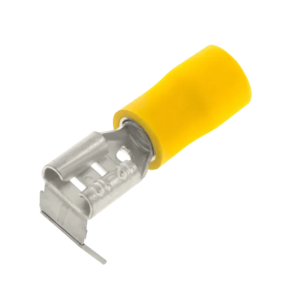 Unicrimp QYPOA63 100 Yllw Mle/Femle Pushon Adaptor 6.3mm (100 Pack)