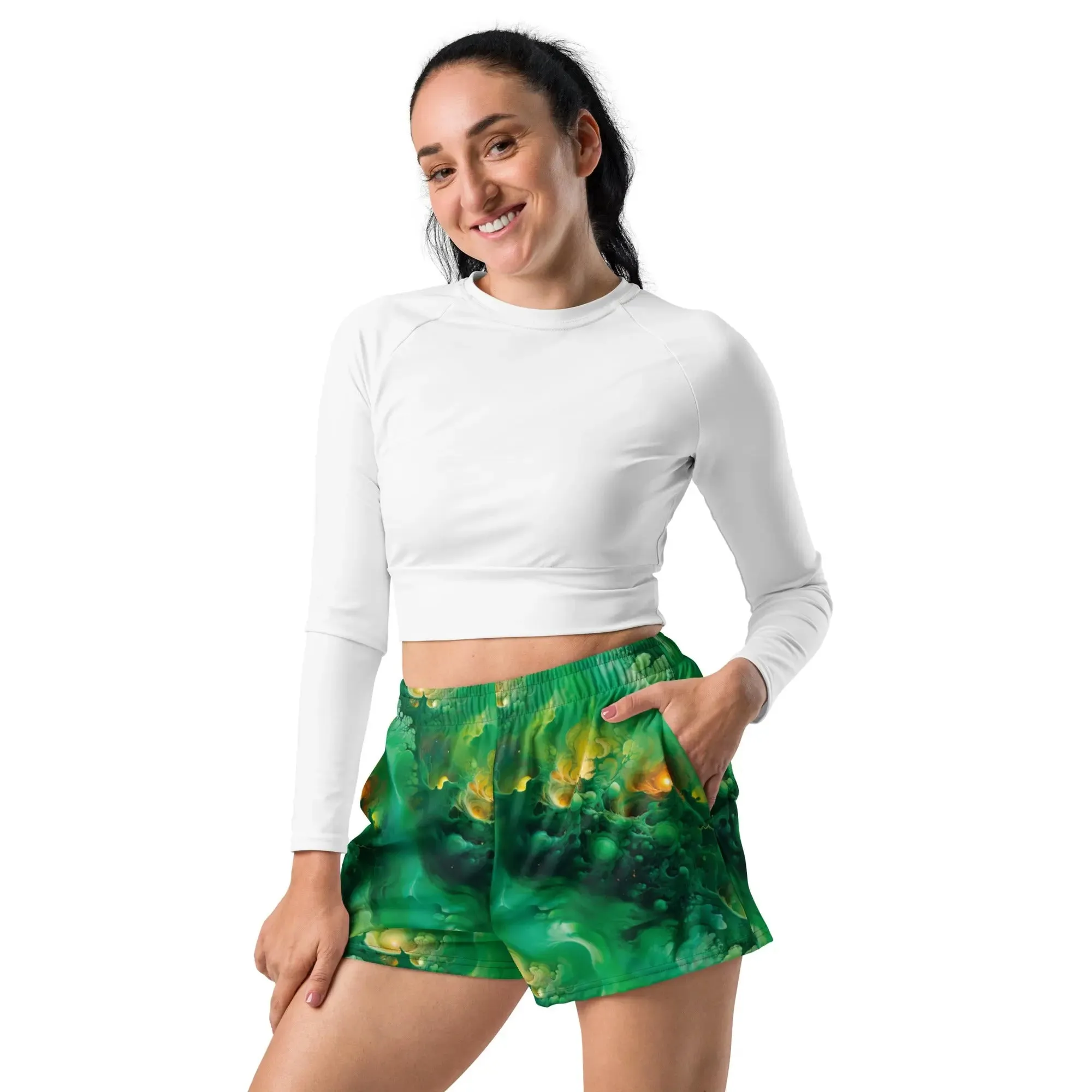 Unisex Athletic Shorts - Viridian Shroud